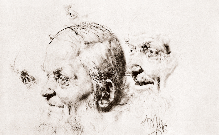  Adolpyh Von Menzel —— 老人头像习作